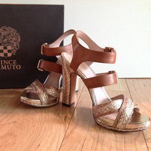Vince Camuto Gold/Brown Plaftform Sandal